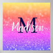 Rainbow Custom Glitzern Name Personalisiert Poster (Vorne)