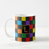 Rainbow Custom Monogram, geprüft Glitzer, Proud Kaffeetasse (Links)
