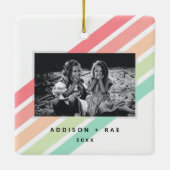 Rainbow Custom Personalisiert Foto Ornament (Rückseite)