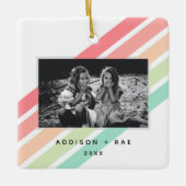 Rainbow Custom Personalisiert Foto Ornament (Vorderseite)