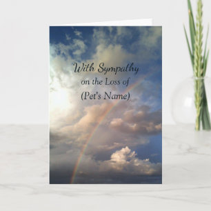Rainbow Custom Pet Loss Blank Sympathic Card Karte