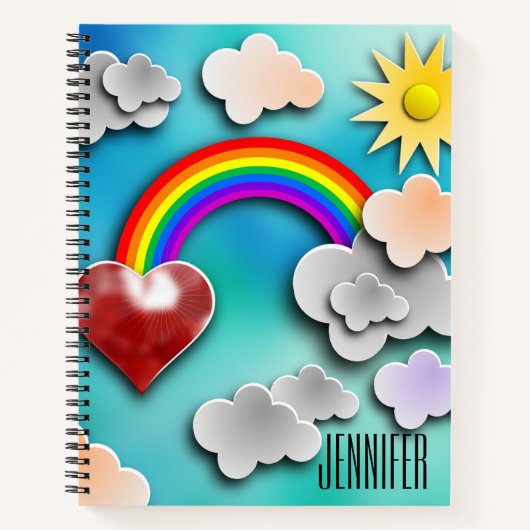 Rainbow Cut-Out Personal Notebook Creative Journal Notizblock (Vorderseite)