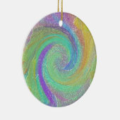 Rainbow Cyclone Abstrakt Art Keramikornament (Rechts)