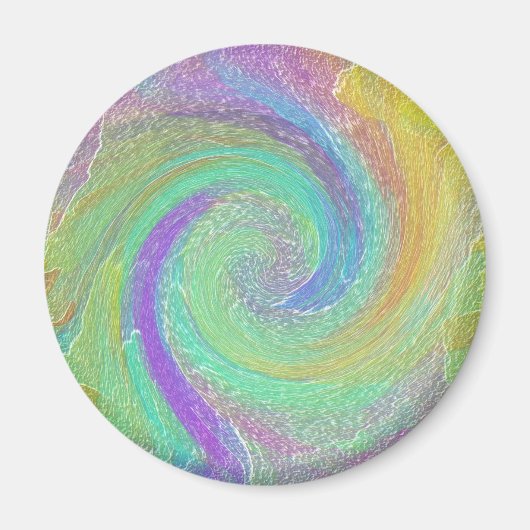 Rainbow Cyclone Abstrakt Art Magnet (Vorne)