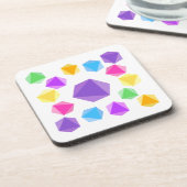 Rainbow D8 Dice Drink Coasters Getränkeuntersetzer (Linke Seite)