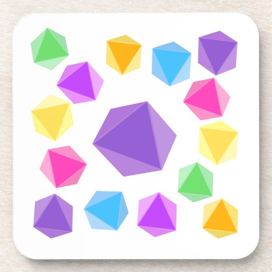Rainbow D8 Dice Drink Coasters Getränkeuntersetzer (Vorderseite)