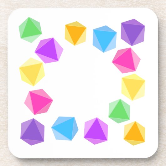 Rainbow D8 Dice Drink Coasters Getränkeuntersetzer (Vorderseite)