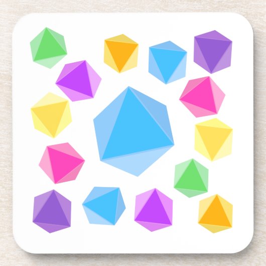 Rainbow D8 Dice Drink Coasters Getränkeuntersetzer (Vorderseite)