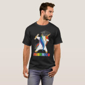 Rainbow Dabbing Unicorn Tanz Senior Graduate Study T-Shirt (Vorne ganz)