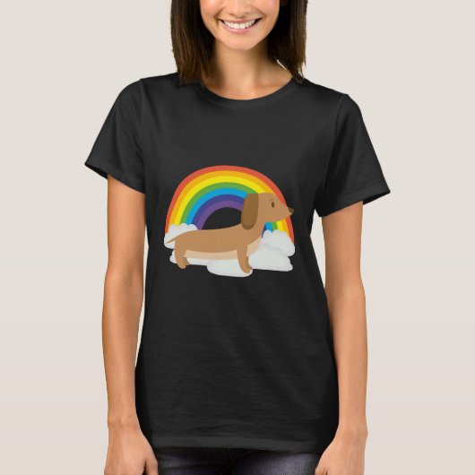 Rainbow Dackel Dackel Idee T-Shirt (Vorderseite)