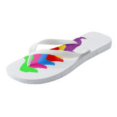 Rainbow Dackel Flip Flops Badesandalen (Schrägansicht)