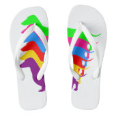 Rainbow Dackel Flip Flops Badesandalen (Fußbett)