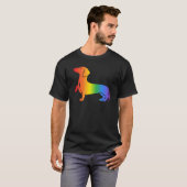Rainbow Dackel Hund Lover T-Shirt (Vorne ganz)