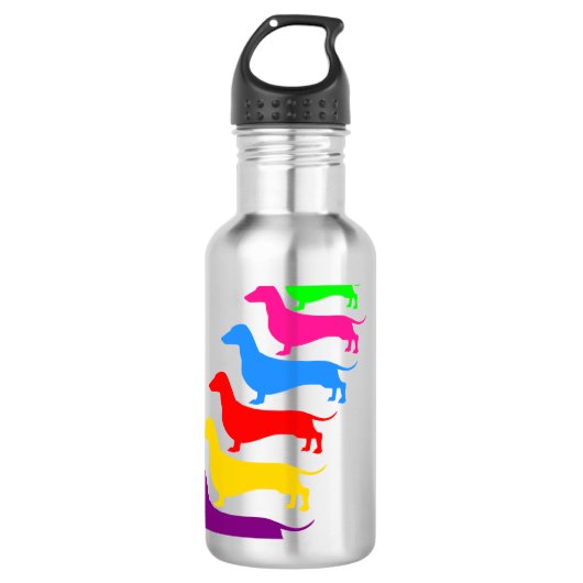 Rainbow Dackel Wasser Flasche Trinkflasche (Vorderseite)