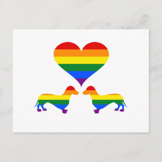 Rainbow-Dackeln Postkarte