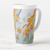 Rainbow Daffodin Spring Wasserfarbene Tasse (Rechte Ecke)
