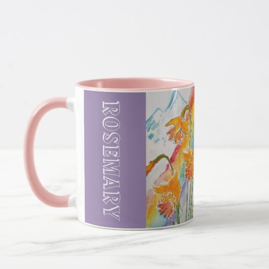 Rainbow Daffodin Spring Wasserfarbene Tasse (Links)