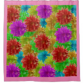 Rainbow Dahlia Blume Explosion Duschvorhang (Vorderseite)