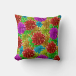 Rainbow Dahlia Blume Explosion Kissen