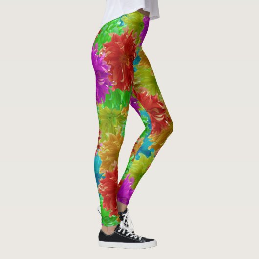 Rainbow Dahlia Blume Explosion Leggings (Rechts)