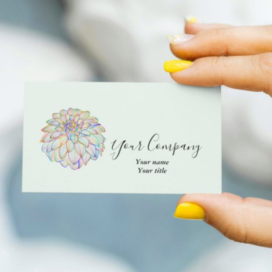 Rainbow Dahlia Business Card Visitenkarte