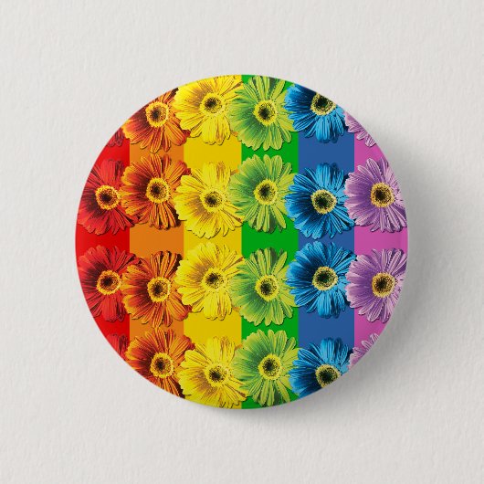 Rainbow Daisies Button (Vorderseite)