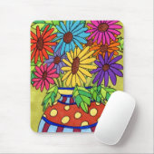 Rainbow Daisies in Designer Vase Mousepad (Mit Mouse)