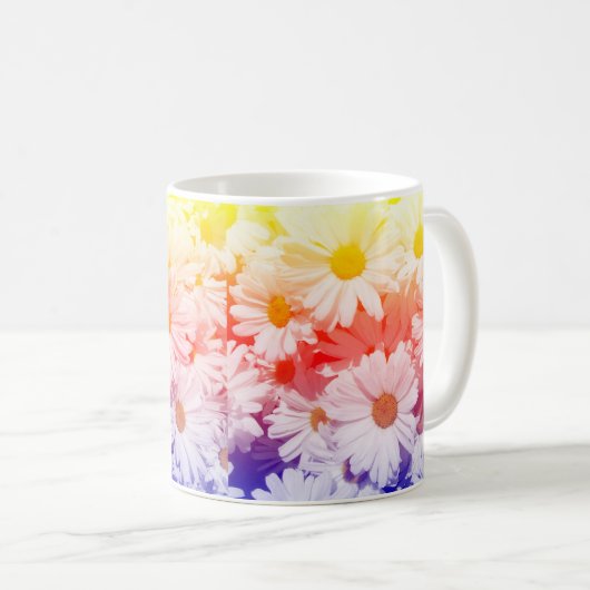 Rainbow Daisies Kaffeetasse (VorderseiteRechts)