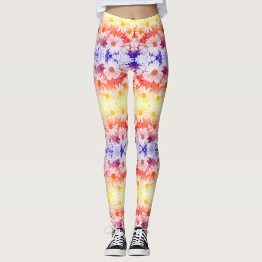 Rainbow Daisies Leggings (Vorderseite)