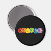 Rainbow Daisies Magnet (Vorderseite/Rückseite)
