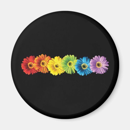 Rainbow Daisies Magnet (Vorne)