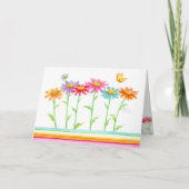 Rainbow Daisies Schöne Geburtstagskarte Karte (Vorderseite)