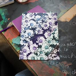 Rainbow Daisy Blume Muster Frühjahr Postkarte