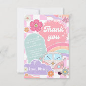 Rainbow Daisy Car Dankeskarte (Vorderseite)