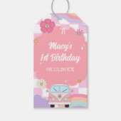 Rainbow Daisy Car Gift Tag Geschenkanhänger (Vorderseite)