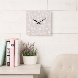 Rainbow Daisy Dream #3 #dreamy #wall #art Quadratische Wanduhr