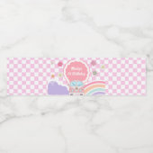 Rainbow Daisy Floral Car Birthday Wasserflaschenetikett (Einzelnes Label)