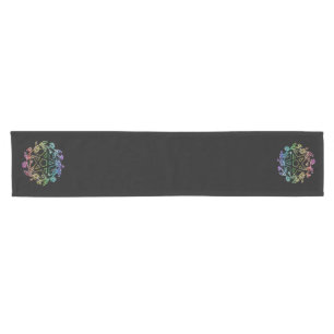 Rainbow Daisy Pentagramm Altar Tuch Kurzer Tischläufer