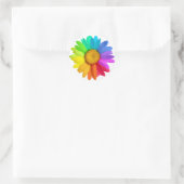 Rainbow Daisy Runder Aufkleber (Tasche)