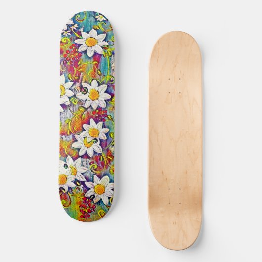 Rainbow Daisy Skateboard (Vorderseite)