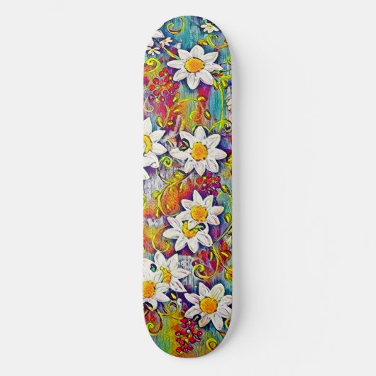 Rainbow Daisy Skateboard (Vorderseite)