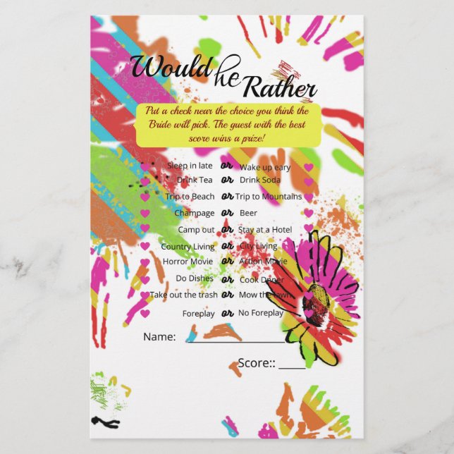 Rainbow Daisy Strip Design (Vorderseite)