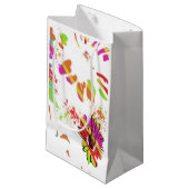 Rainbow Daisy Strip Design Kleine Geschenktüte (Vorderseite Schrägansicht)