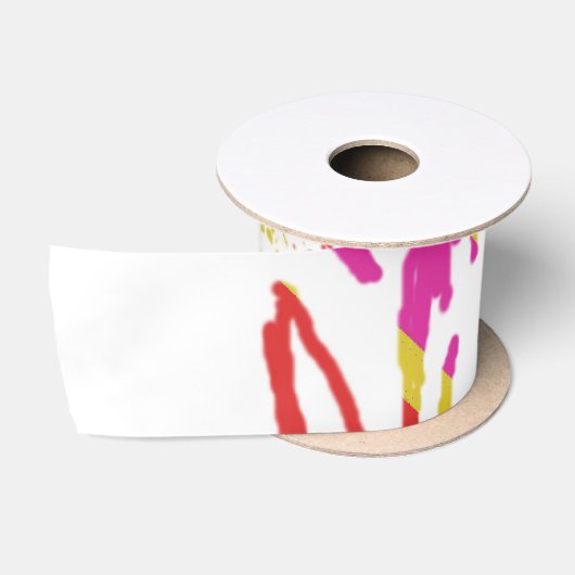 Rainbow Daisy Strip Design Satinband (Spule)