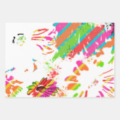 Rainbow Daisy Strip Design-Soft Aquamarin/Limon Geschenkpapier Set (Vorderseite)