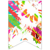 Rainbow Daisy Strip Design Wimpelkette (Zweite Fahne)