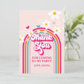 Rainbow Daisy Vielen Dank Einladung (Stehend Vorderseite)