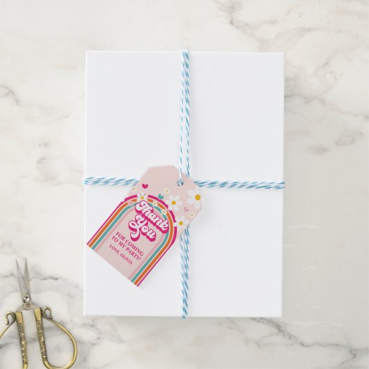 Rainbow Daisy Vielen Dank Geschenkanhänger (Mit Garn)