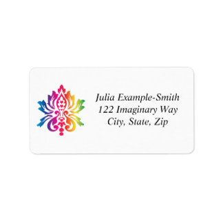 Rainbow Damask Custom Adressaufkleber