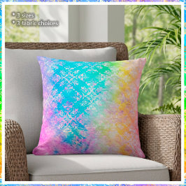 [Rainbow Damask] Elegant Colorful Pastels Kissen